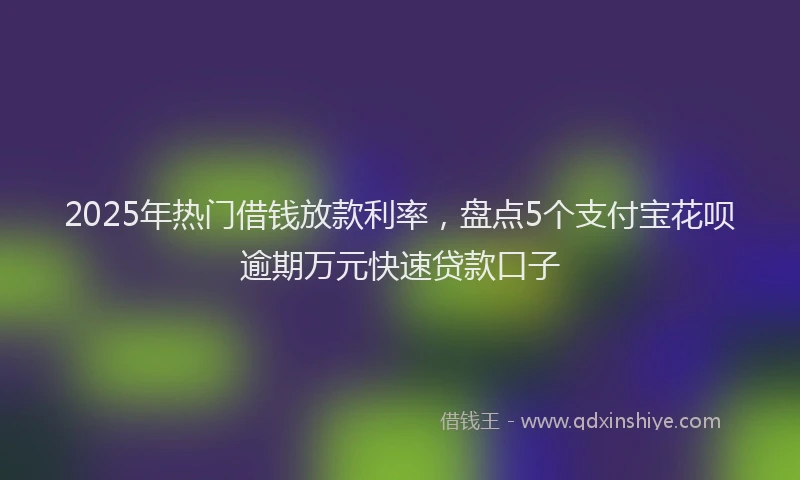 2025年热门借钱放款利率，盘点5个支付宝花呗逾期万元快速贷款口子