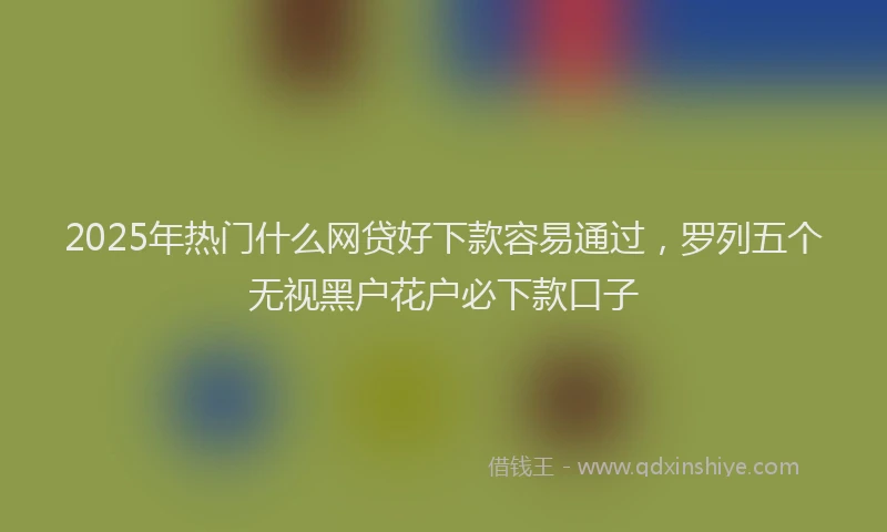 2025年热门什么网贷好下款容易通过，罗列五个无视黑户花户必下款口子