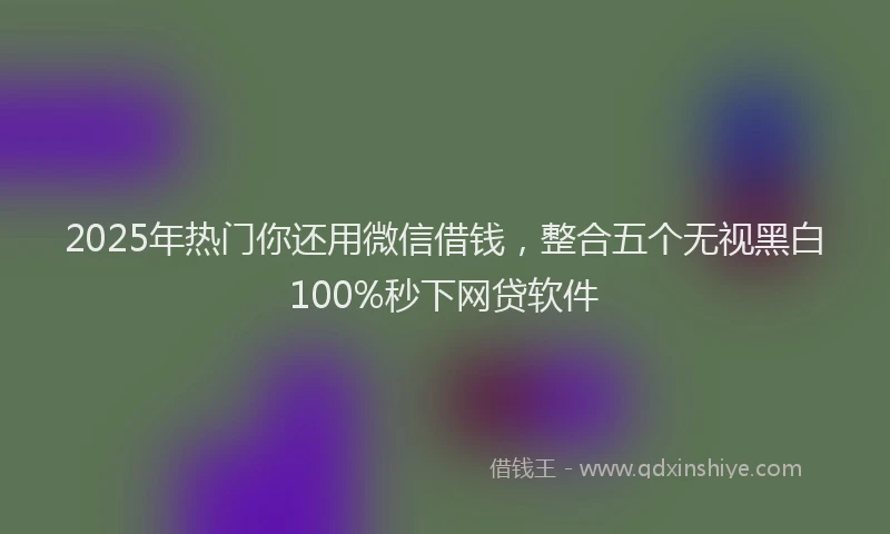 2025年热门你还用微信借钱，整合五个无视黑白100%秒下网贷软件