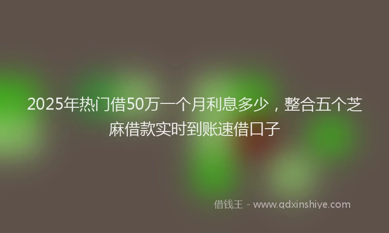2025年热门借50万一个月利息多少，整合五个芝麻借款实时到账速借口子