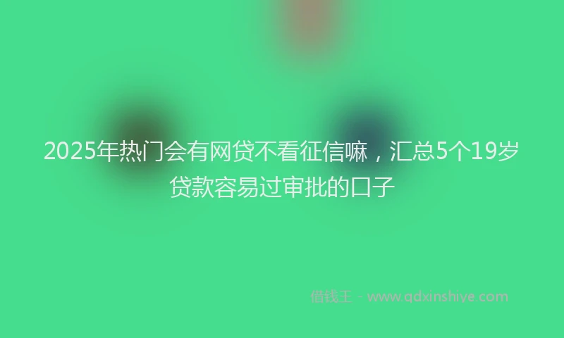 2025年热门会有网贷不看征信嘛，汇总5个19岁贷款容易过审批的口子