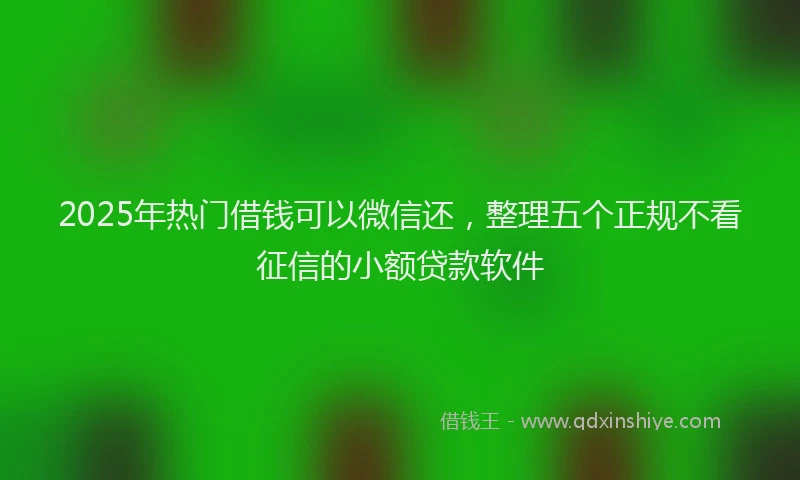 2025年热门借钱可以微信还，整理五个正规不看征信的小额贷款软件