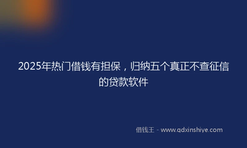 2025年热门借钱有担保，归纳五个真正不查征信的贷款软件