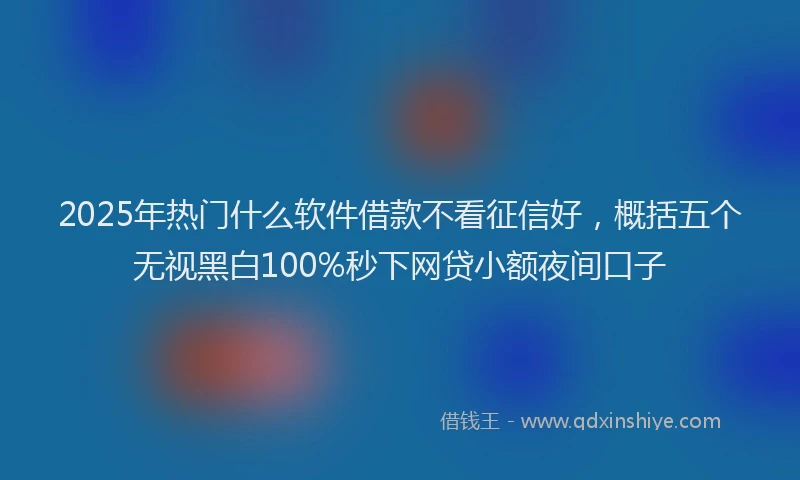 2025年热门什么软件借款不看征信好，概括五个无视黑白100%秒下网贷小额夜间口子