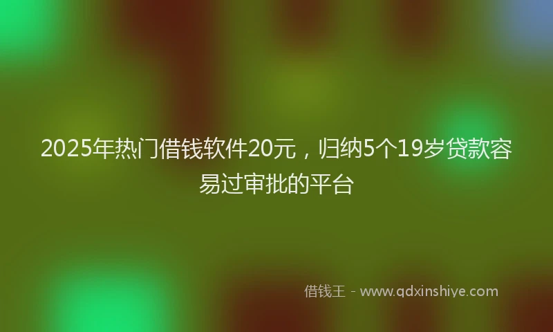 2025年热门借钱软件20元，归纳5个19岁贷款容易过审批的平台