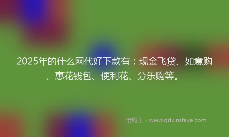 2025年的什么网代好下款有：现金飞贷、如意购、惠花钱包、便利花、分乐购等。