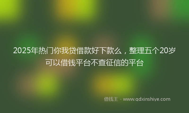 2025年热门你我贷借款好下款么，整理五个20岁可以借钱平台不查征信的平台