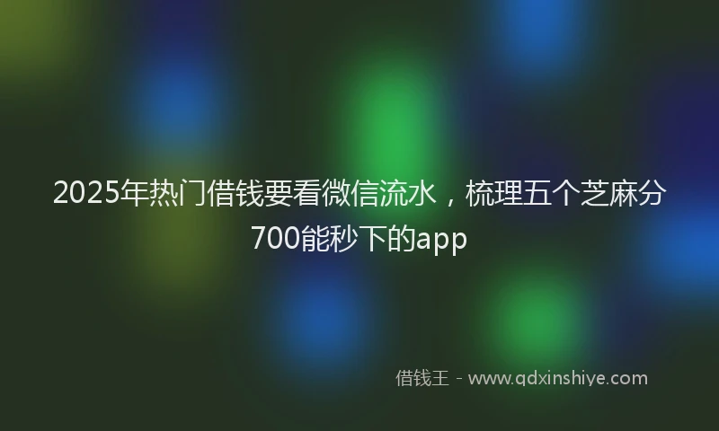 2025年热门借钱要看微信流水，梳理五个芝麻分700能秒下的app