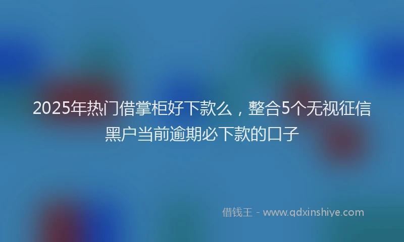 2025年热门借掌柜好下款么，整合5个无视征信黑户当前逾期必下款的口子