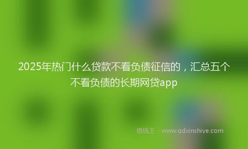 2025年热门什么贷款不看负债征信的，汇总五个不看负债的长期网贷app