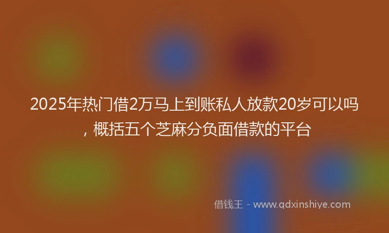 2025年热门借2万马上到账私人放款20岁可以吗，概括五个芝麻分负面借款的平台