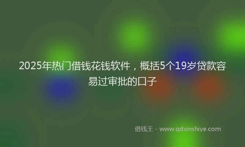 2025年热门借钱花钱软件，概括5个19岁贷款容易过审批的口子