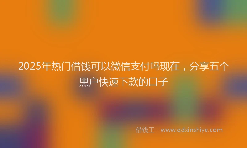 2025年热门借钱可以微信支付吗现在，分享五个黑户快速下款的口子