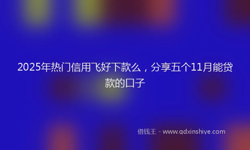 2025年热门信用飞好下款么，分享五个11月能贷款的口子