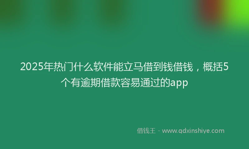 2025年热门什么软件能立马借到钱借钱，概括5个有逾期借款容易通过的app