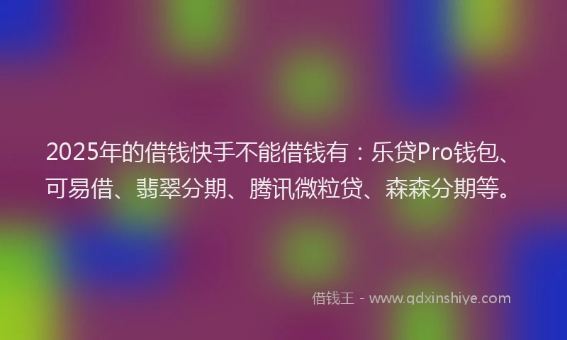 2025年的借钱快手不能借钱有：乐贷Pro钱包、可易借、翡翠分期、腾讯微粒贷、森森分期等。