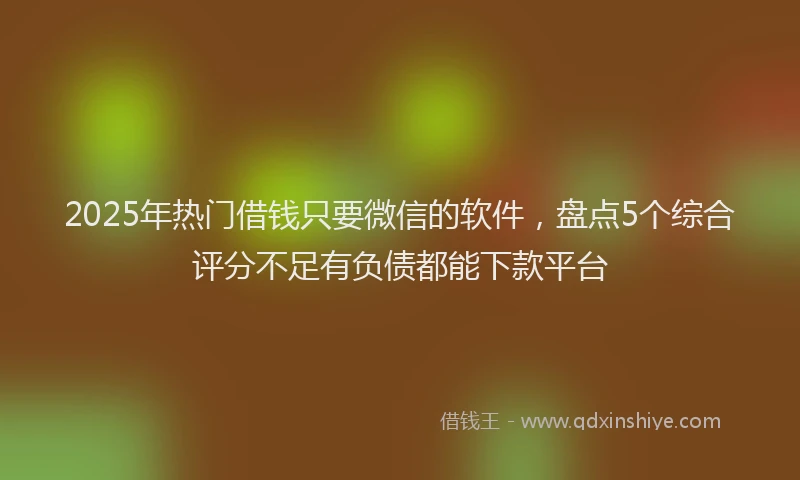 2025年热门借钱只要微信的软件，盘点5个综合评分不足有负债都能下款平台