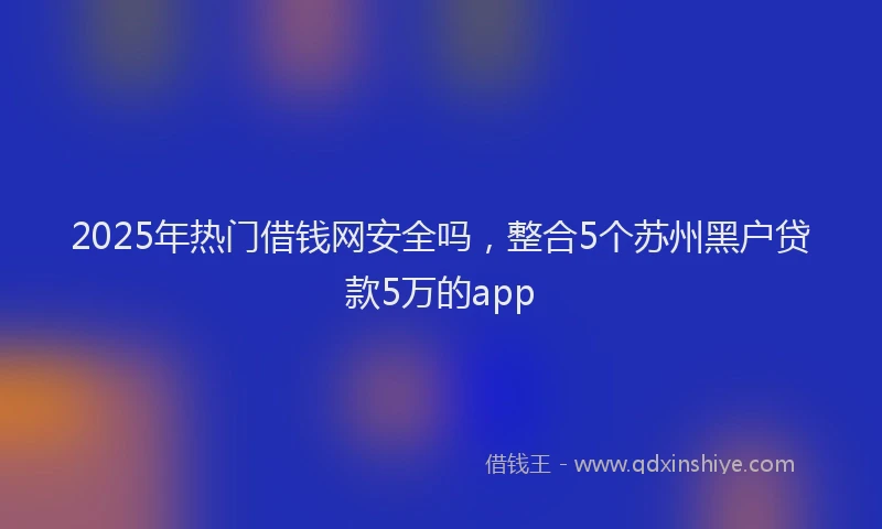 2025年热门借钱网安全吗，整合5个苏州黑户贷款5万的app