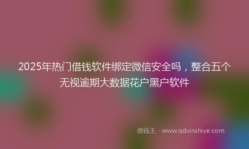 2025年热门借钱软件绑定微信安全吗，整合五个无视逾期大数据花户黑户软件