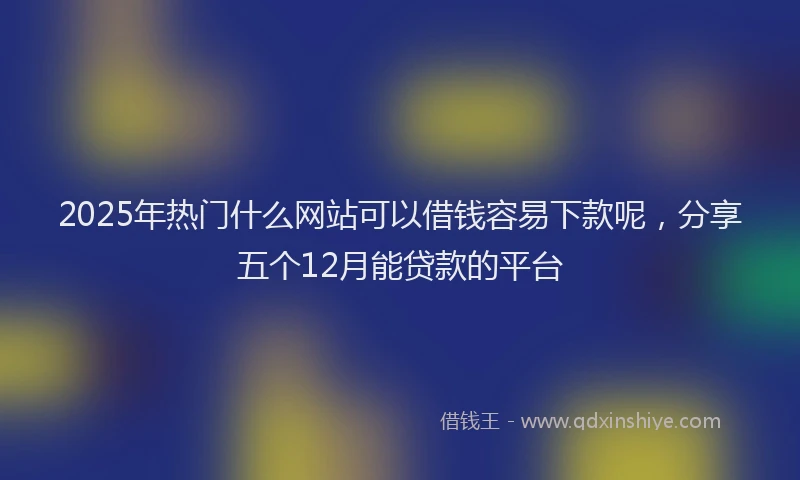 2025年热门什么网站可以借钱容易下款呢，分享五个12月能贷款的平台