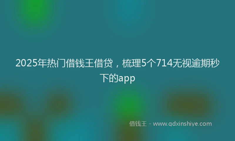 2025年热门借钱王借贷，梳理5个714无视逾期秒下的app