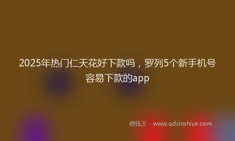 2025年热门仁天花好下款吗，罗列5个新手机号容易下款的app