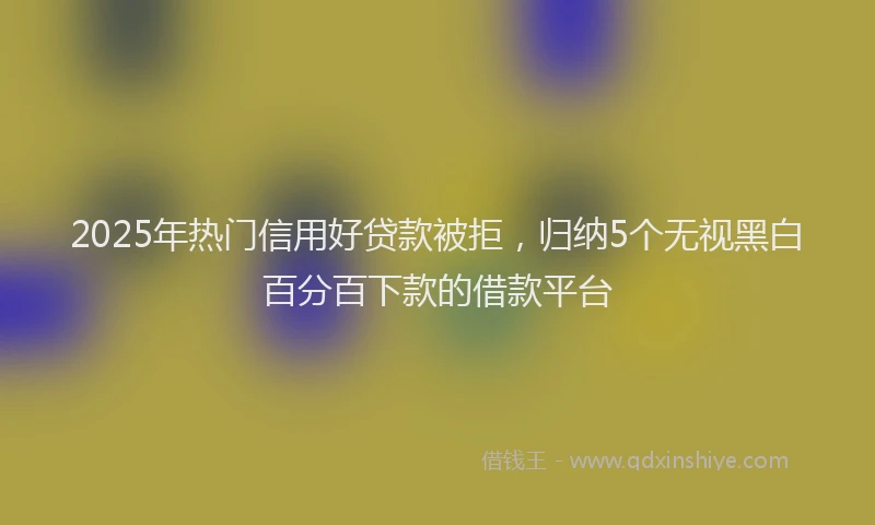 2025年热门信用好贷款被拒，归纳5个无视黑白百分百下款的借款平台