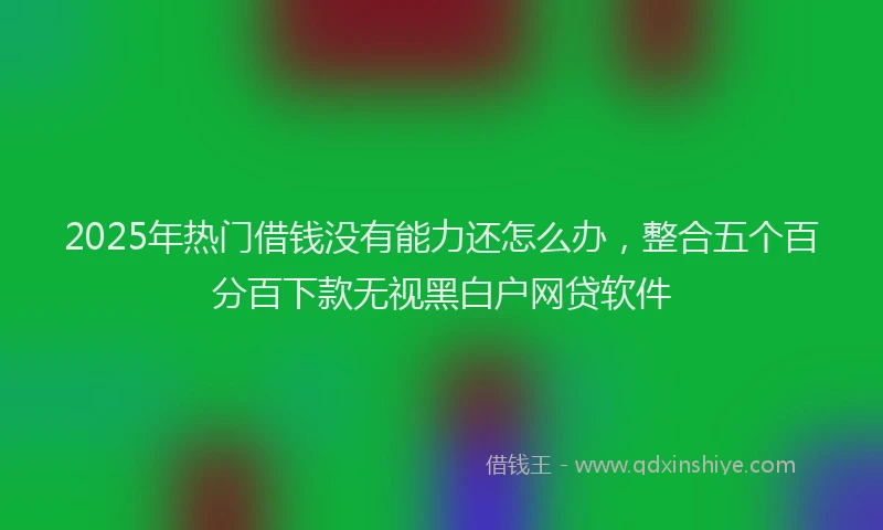 2025年热门借钱没有能力还怎么办，整合五个百分百下款无视黑白户网贷软件