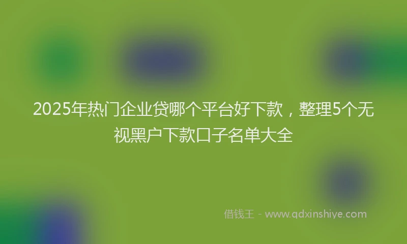 2025年热门企业贷哪个平台好下款，整理5个无视黑户下款口子名单大全