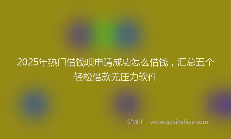 2025年热门借钱呗申请成功怎么借钱，汇总五个轻松借款无压力软件