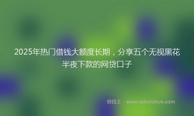 2025年热门借钱大额度长期，分享五个无视黑花半夜下款的网贷口子