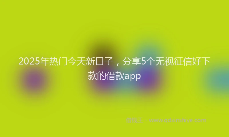 2025年热门今天新口子，分享5个无视征信好下款的借款app