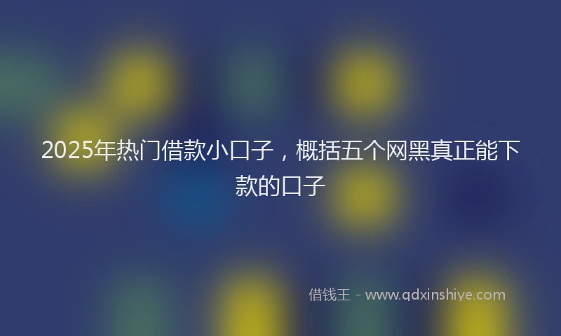2025年热门借款小口子，概括五个网黑真正能下款的口子