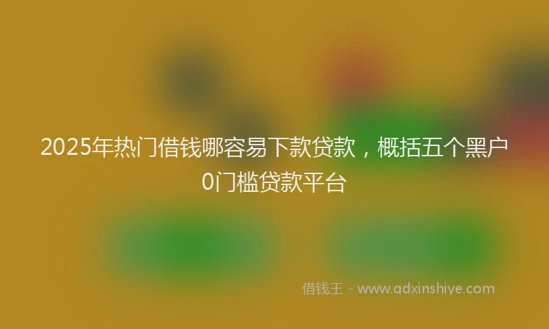 2025年热门借钱哪容易下款贷款，概括五个黑户0门槛贷款平台