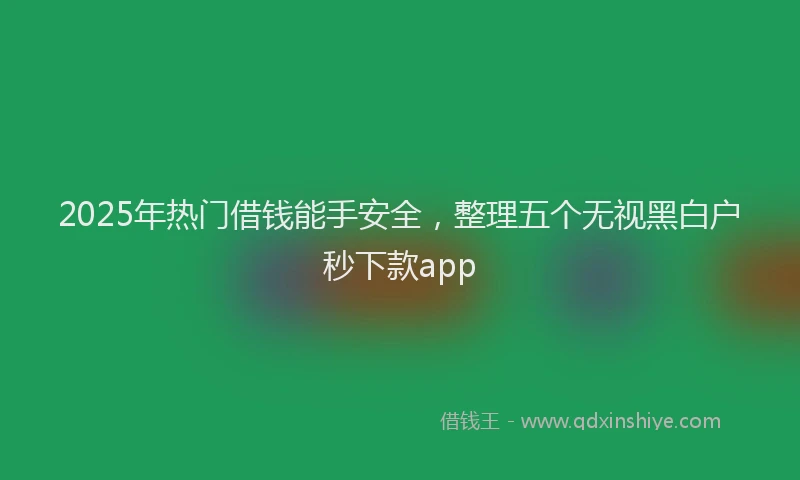 2025年热门借钱能手安全，整理五个无视黑白户秒下款app