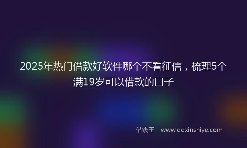 2025年热门借款好软件哪个不看征信，梳理5个满19岁可以借款的口子