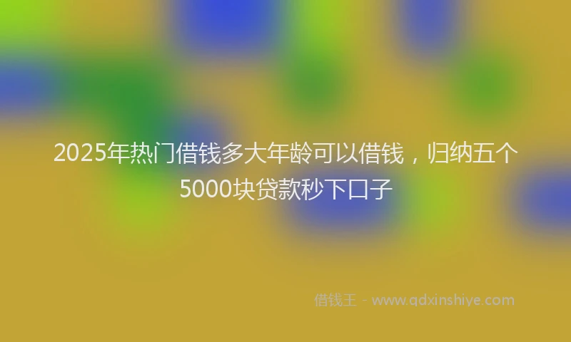 2025年热门借钱多大年龄可以借钱，归纳五个5000块贷款秒下口子
