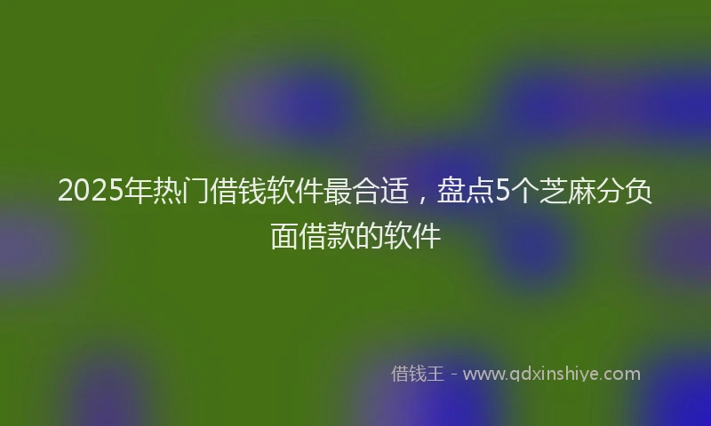 2025年热门借钱软件最合适，盘点5个芝麻分负面借款的软件
