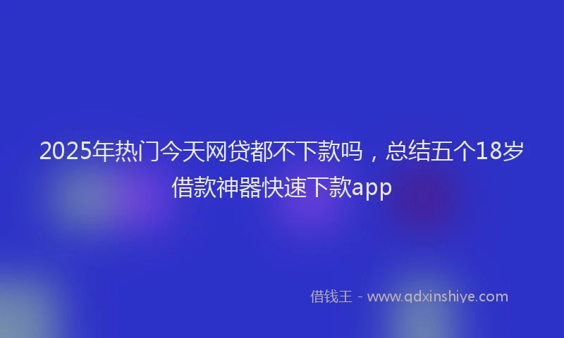 2025年热门今天网贷都不下款吗，总结五个18岁借款神器快速下款app