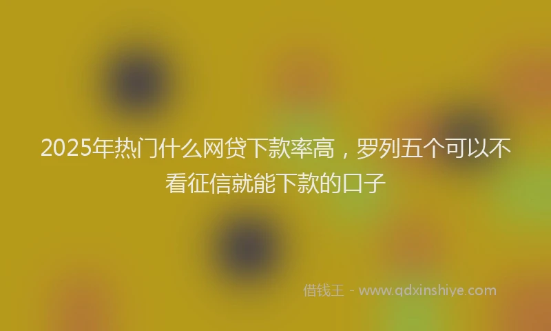 2025年热门什么网贷下款率高，罗列五个可以不看征信就能下款的口子