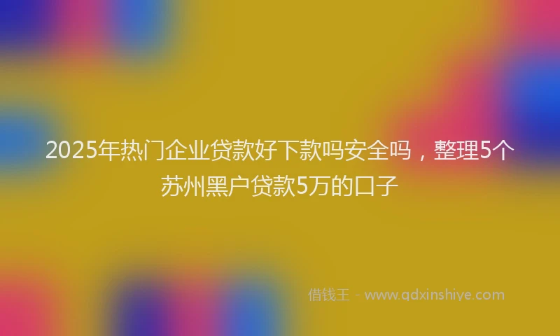 2025年热门企业贷款好下款吗安全吗，整理5个苏州黑户贷款5万的口子