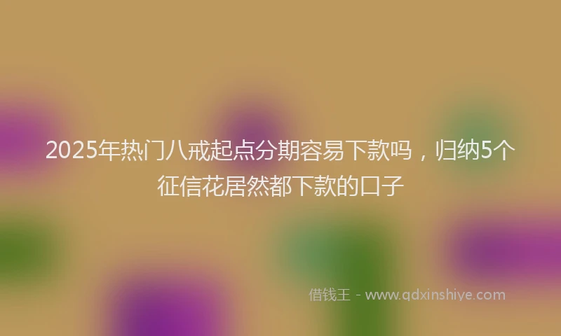 2025年热门八戒起点分期容易下款吗，归纳5个征信花居然都下款的口子