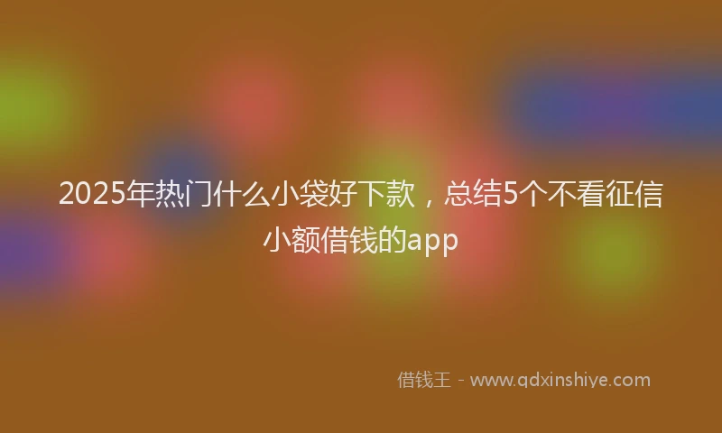 2025年热门什么小袋好下款，总结5个不看征信小额借钱的app