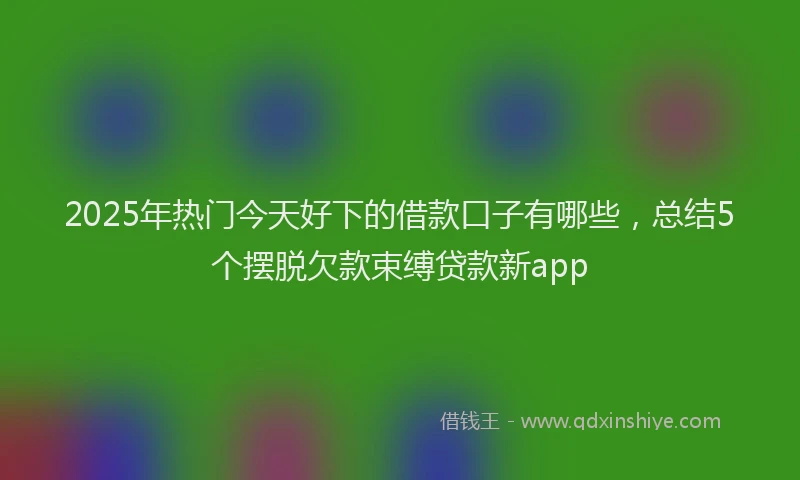 2025年热门今天好下的借款口子有哪些，总结5个摆脱欠款束缚贷款新app