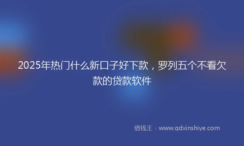 2025年热门什么新口子好下款，罗列五个不看欠款的贷款软件