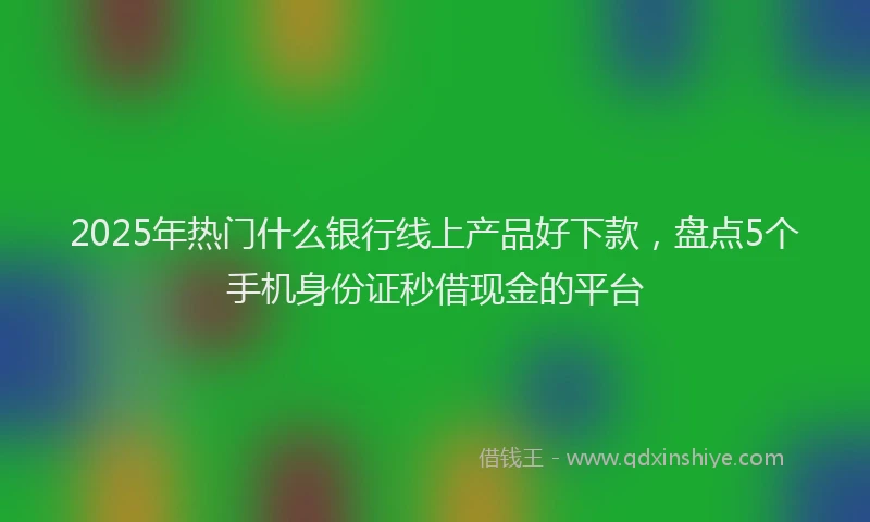 2025年热门什么银行线上产品好下款，盘点5个手机身份证秒借现金的平台