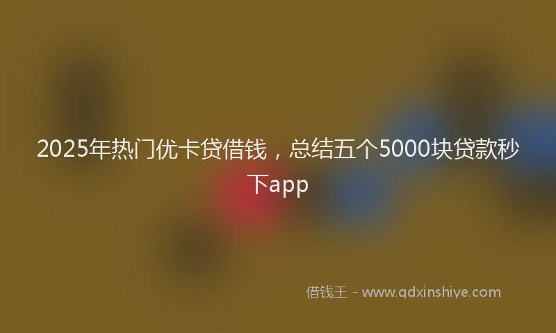 2025年热门优卡贷借钱，总结五个5000块贷款秒下app
