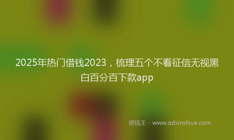 2025年热门借钱2023，梳理五个不看征信无视黑白百分百下款app