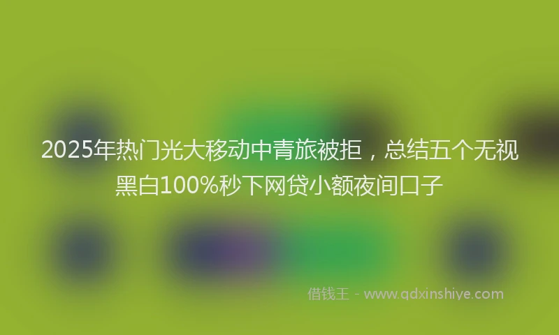 2025年热门光大移动中青旅被拒，总结五个无视黑白100%秒下网贷小额夜间口子