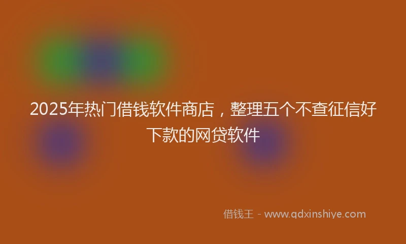 2025年热门借钱软件商店，整理五个不查征信好下款的网贷软件
